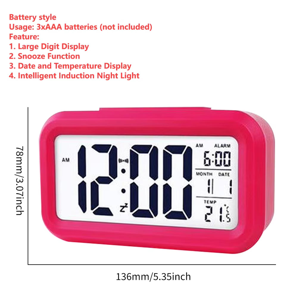 LED Digital Alarm Clock Table Alarm Clock Watch USB Electronic Snooze Desktop Clock Temperature Display Projection Lamp Function