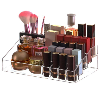 Clear Makeup Organizer Skin Care Cosmetic Display Cases for Jewelry Hair Accessories Lip Gloss Perfum Tray Lipstick Brush Holder,Pack of 1 by