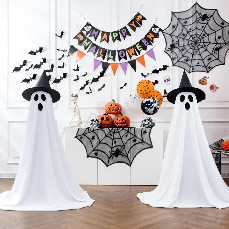 Halloween Decor Outdoor Halloween Party Decor Indoor Spooky Ghost Decor with Remote Control String Lights Halloween Ghost Lights