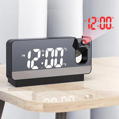 LED Digital Alarm Clock Table Alarm Clock Watch USB Electronic Snooze Desktop Clock Temperature Display Projection Lamp Function